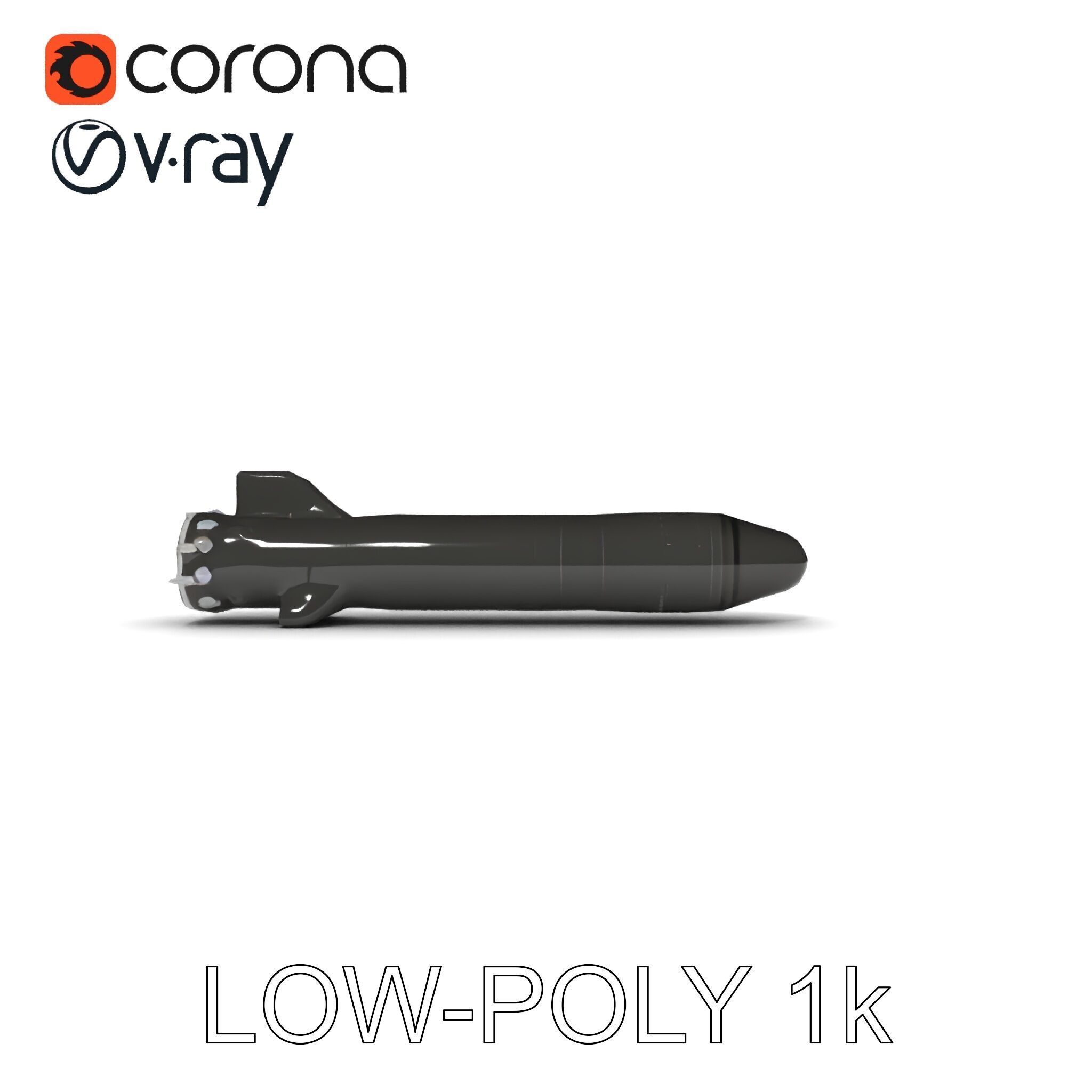 Torpedo Model Pack with HighDetail Features Low-poly 3D model_23