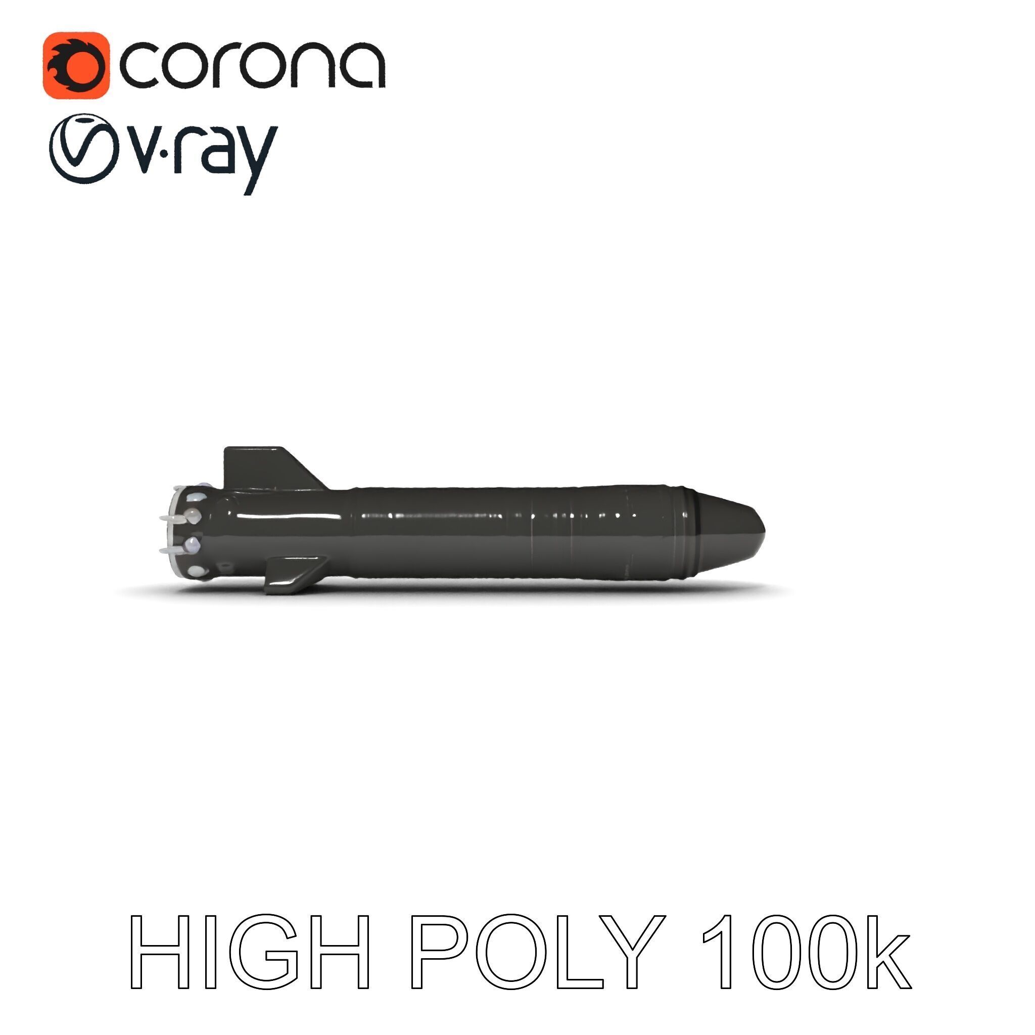 Torpedo Model Pack with HighDetail Features Low-poly 3D model_24