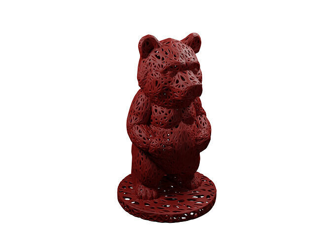 Bear Voronoi Style 3D print model