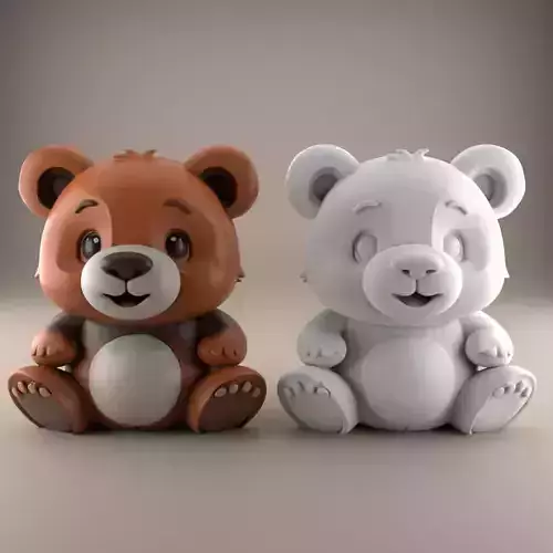 Cute Bear STL File 3D Model for Decoration Gift