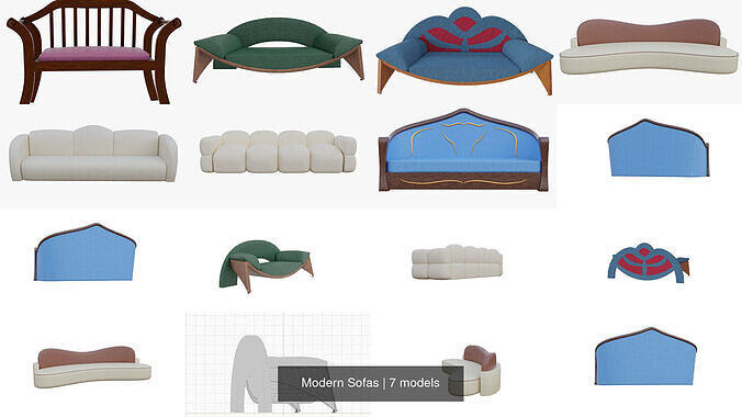 Modern Sofas 3D Model Collection