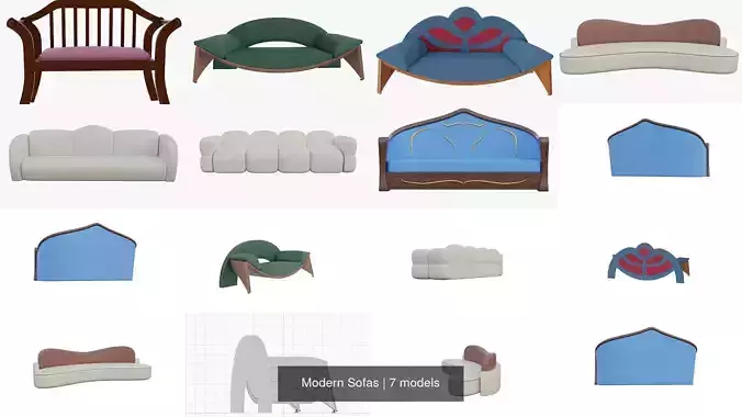 Modern Sofas 3D Model Collection