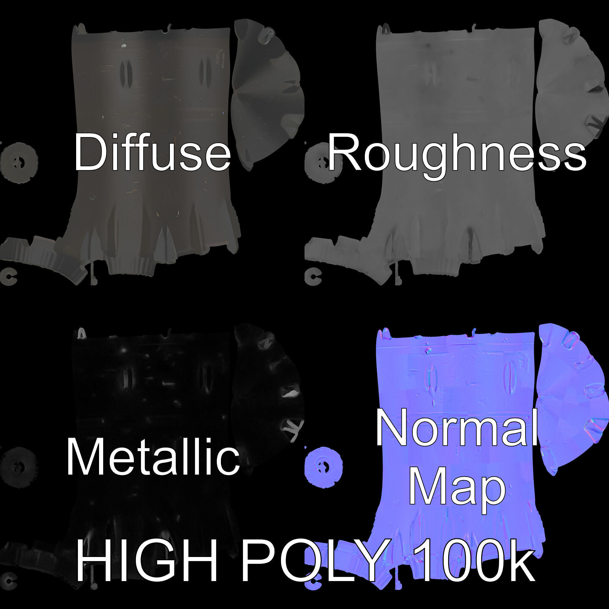 Missile Model Pack with LODs for Game and Simulation Low-poly 3D model_2