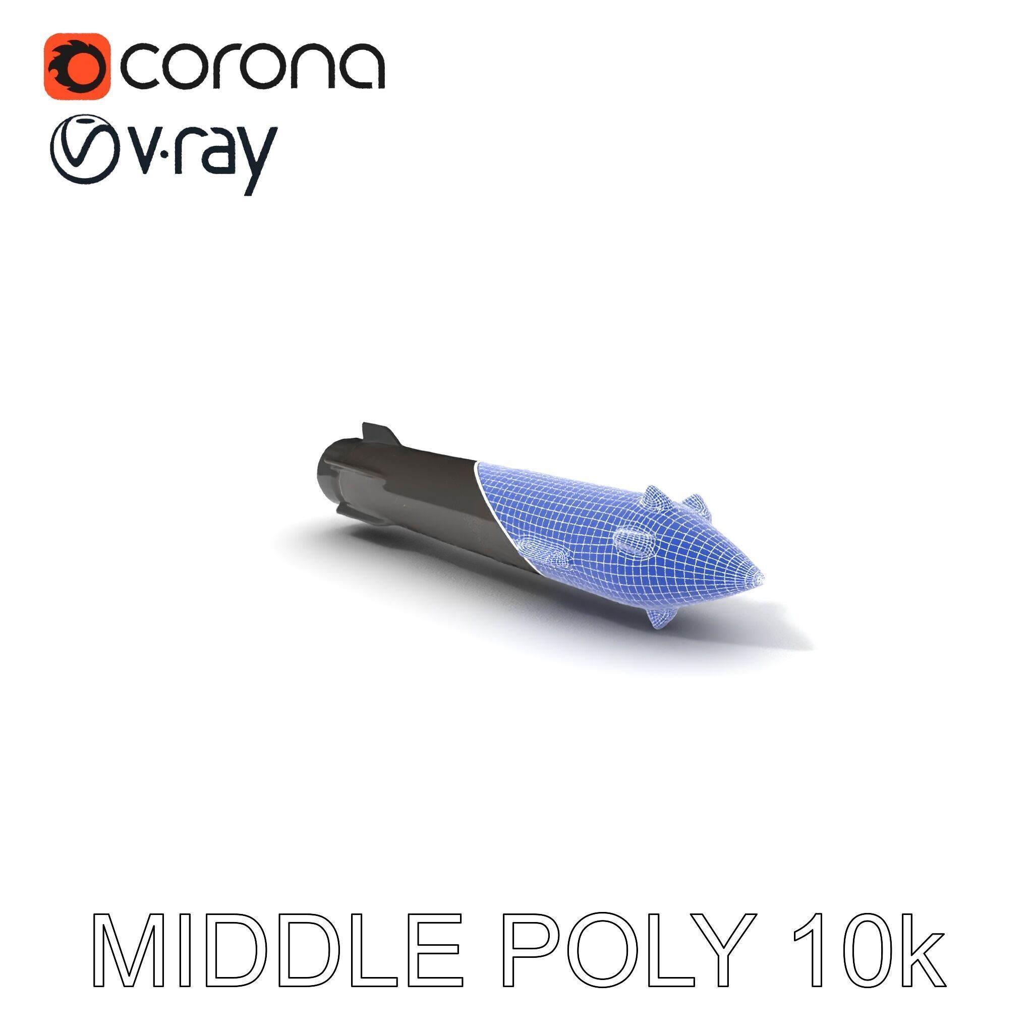 Missile Model Pack with LODs for Game and Simulation Low-poly 3D model_21