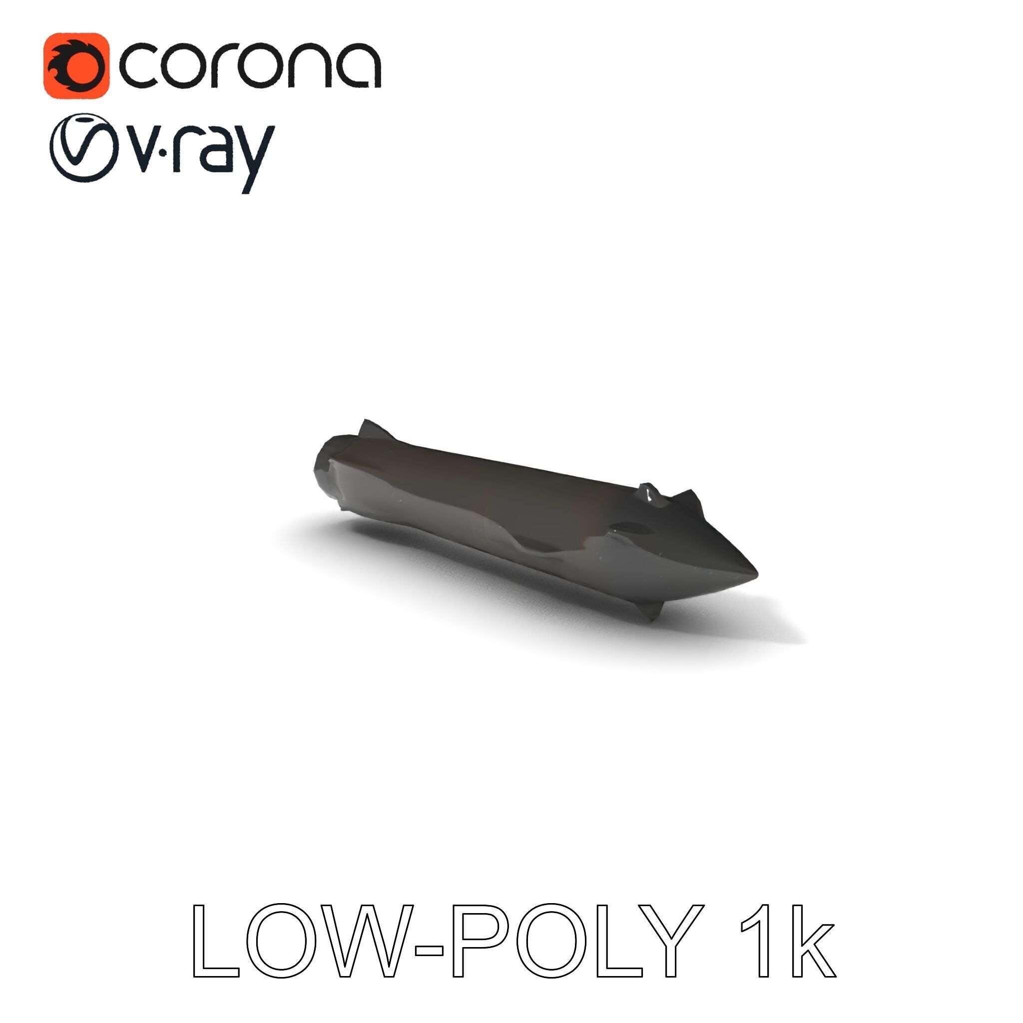 Missile Model Pack with LODs for Game and Simulation Low-poly 3D model_12