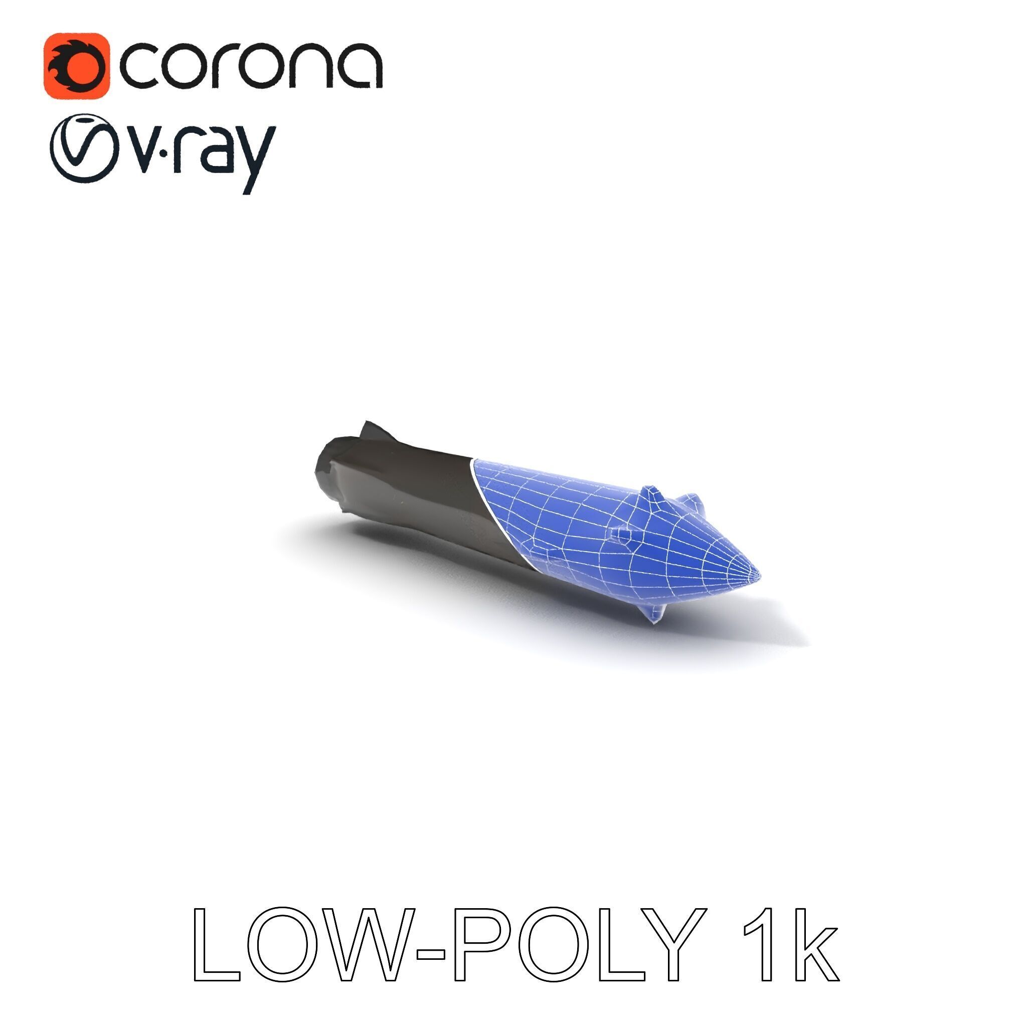 Missile Model Pack with LODs for Game and Simulation Low-poly 3D model_25