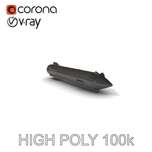 Missile Model Pack with  LODs for Game and Simulation Low-poly 3D model