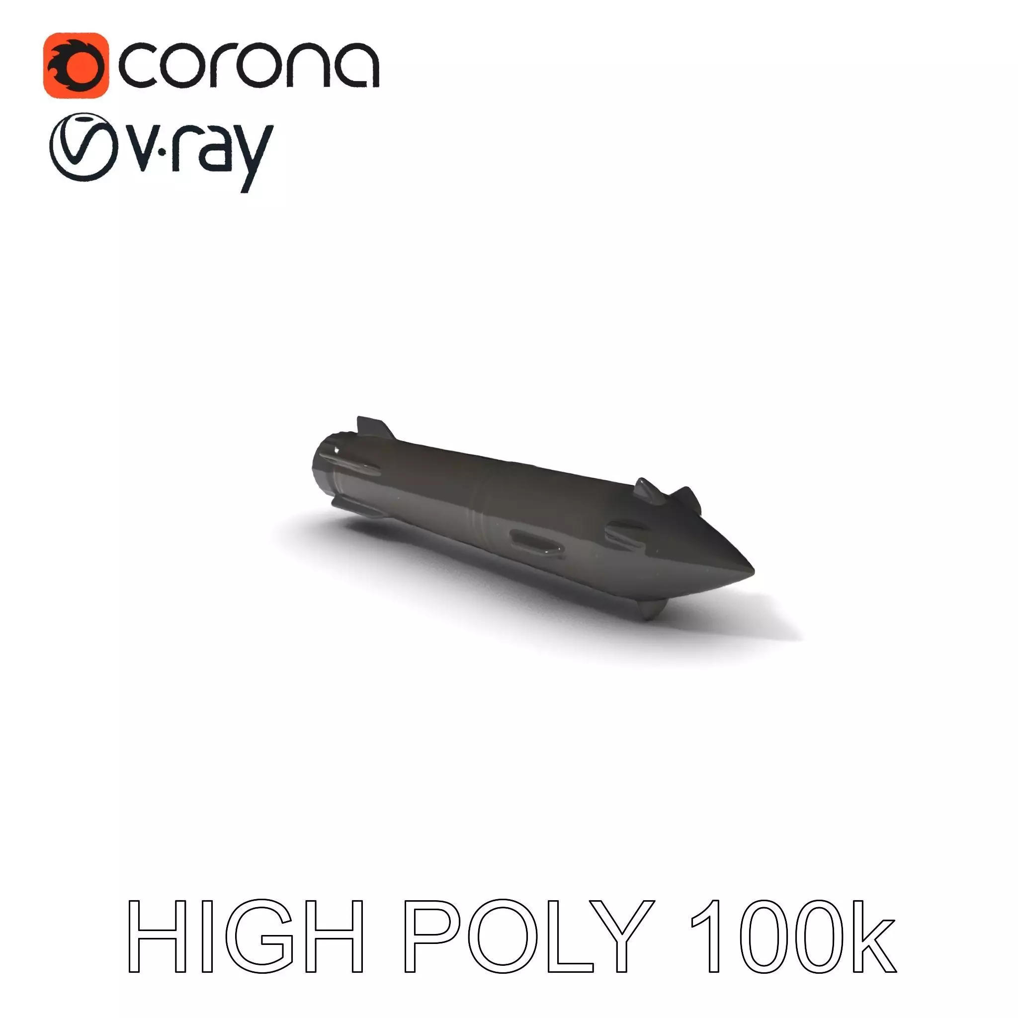 Missile Model Pack with LODs for Game and Simulation Low-poly 3D model_0