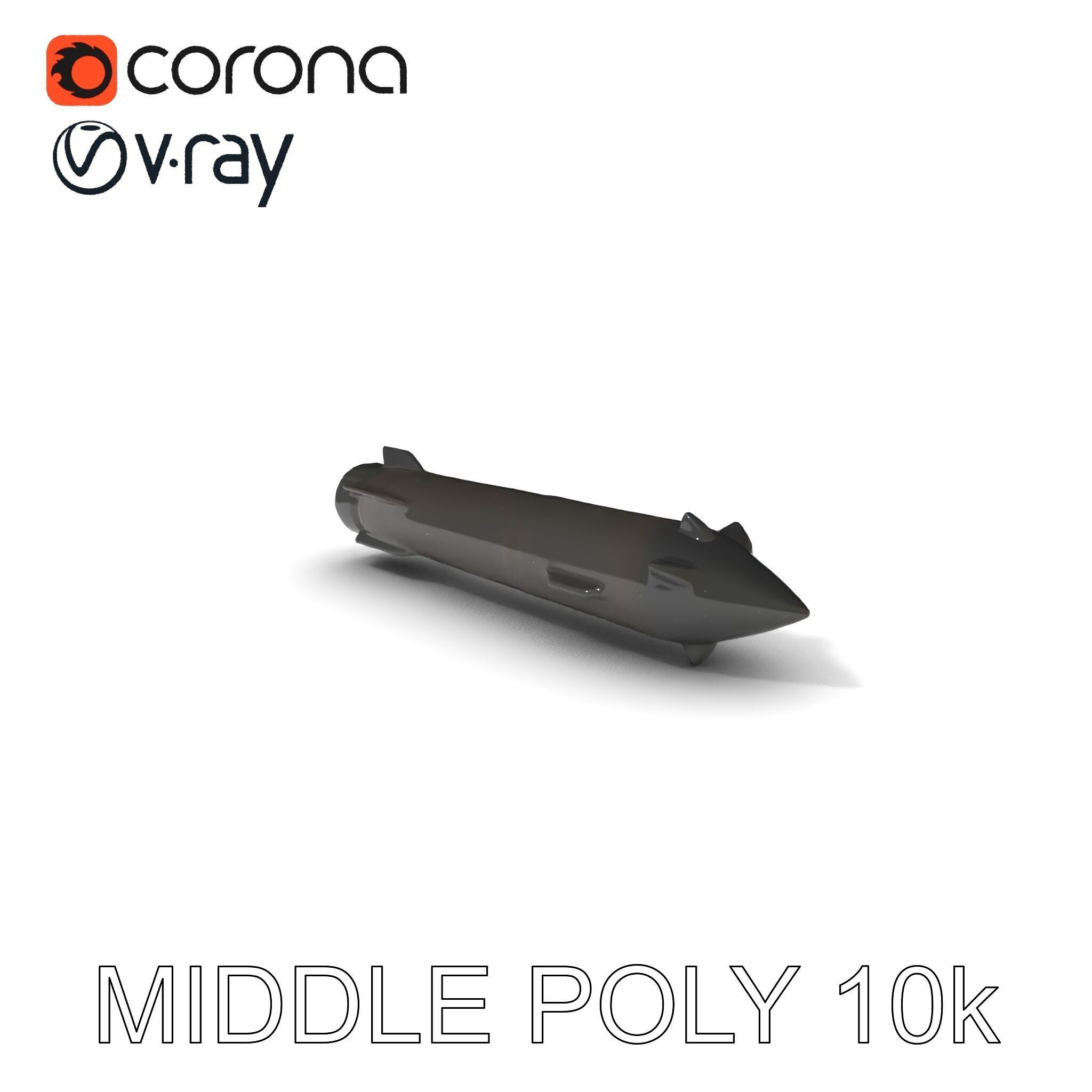 Missile Model Pack with LODs for Game and Simulation Low-poly 3D model_17