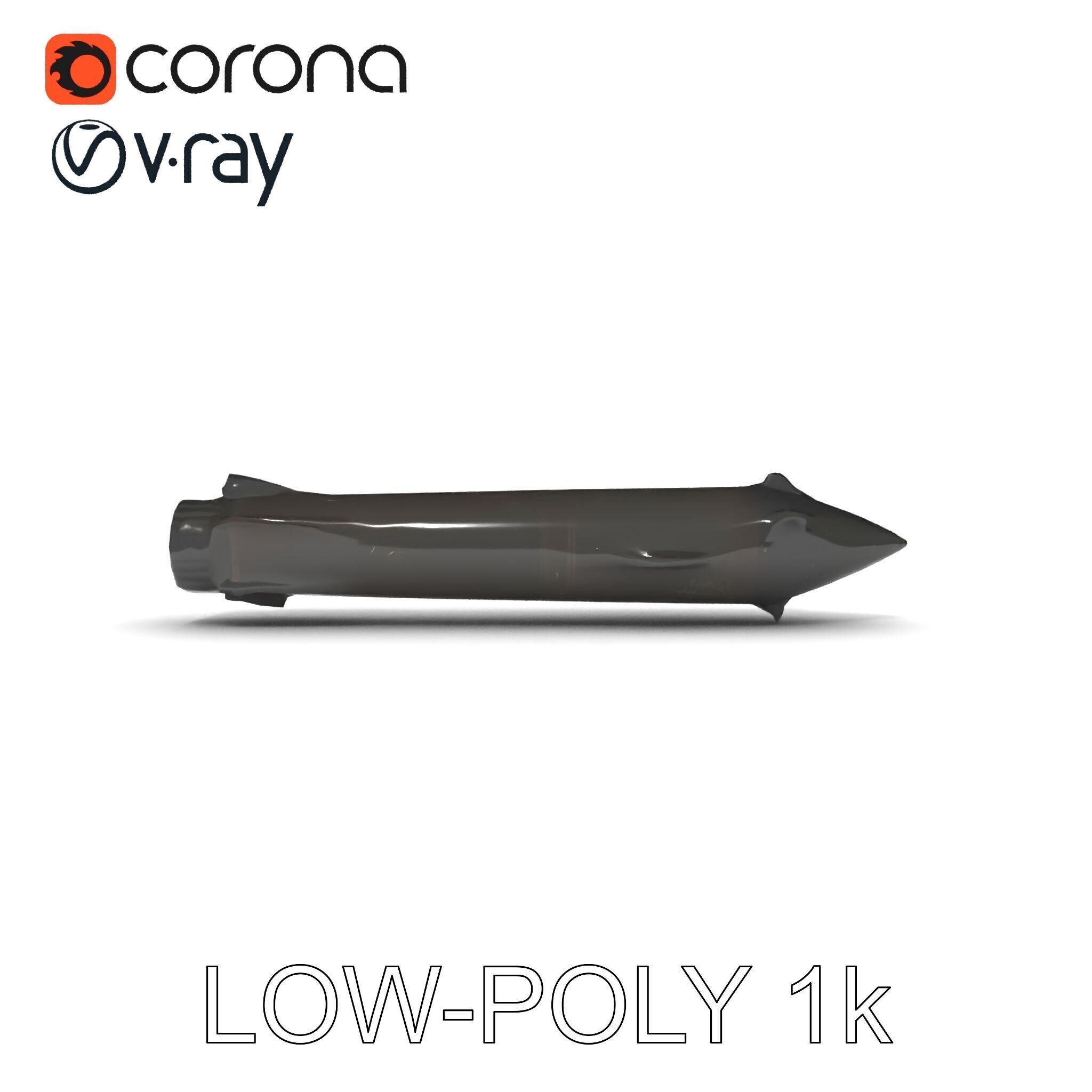 Missile Model Pack with LODs for Game and Simulation Low-poly 3D model_31