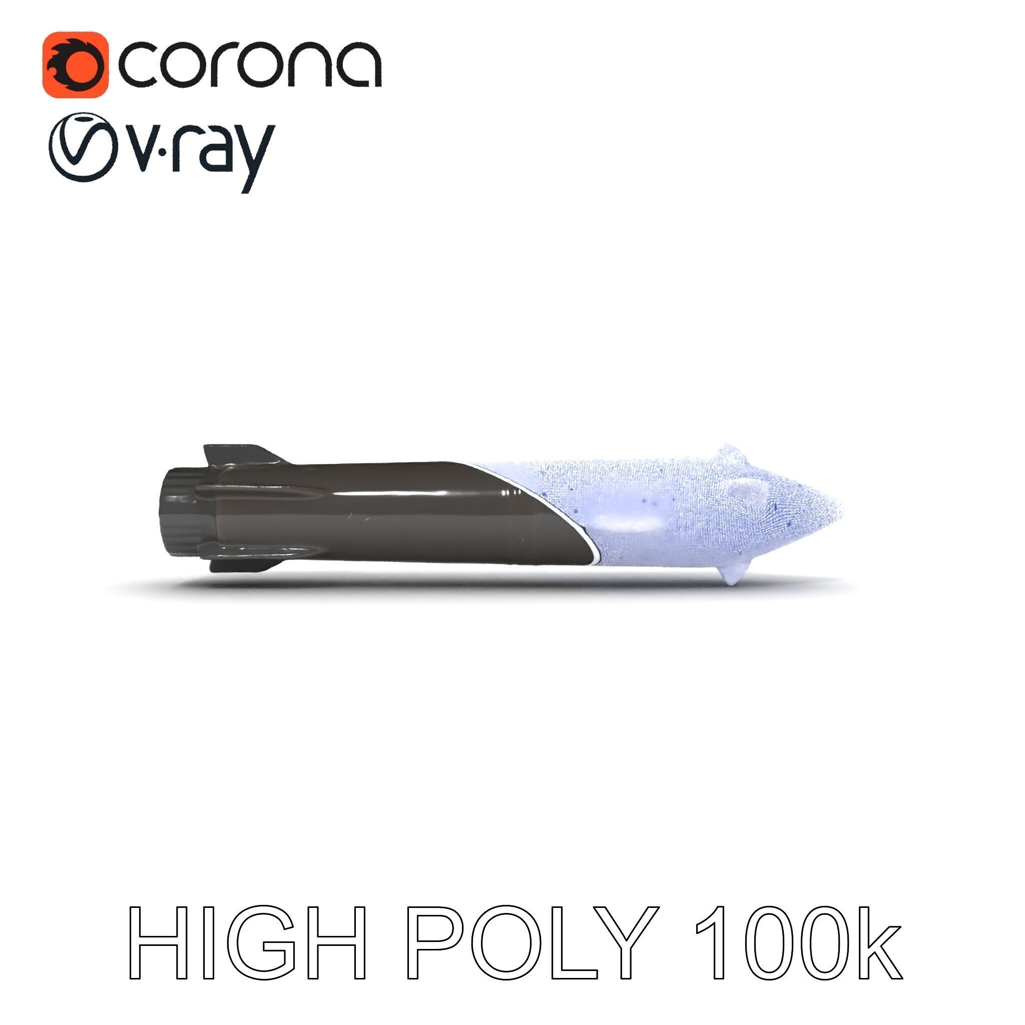 Missile Model Pack with LODs for Game and Simulation Low-poly 3D model_26