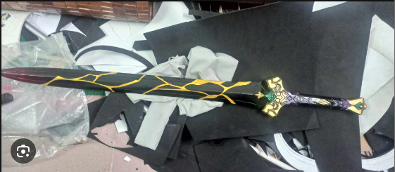 Chevalier sword for game or animation  Low-poly 3D model_1