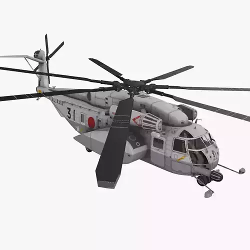 MH-53E Sea Dragon JMSDF Basic Animation Low-poly 3D model