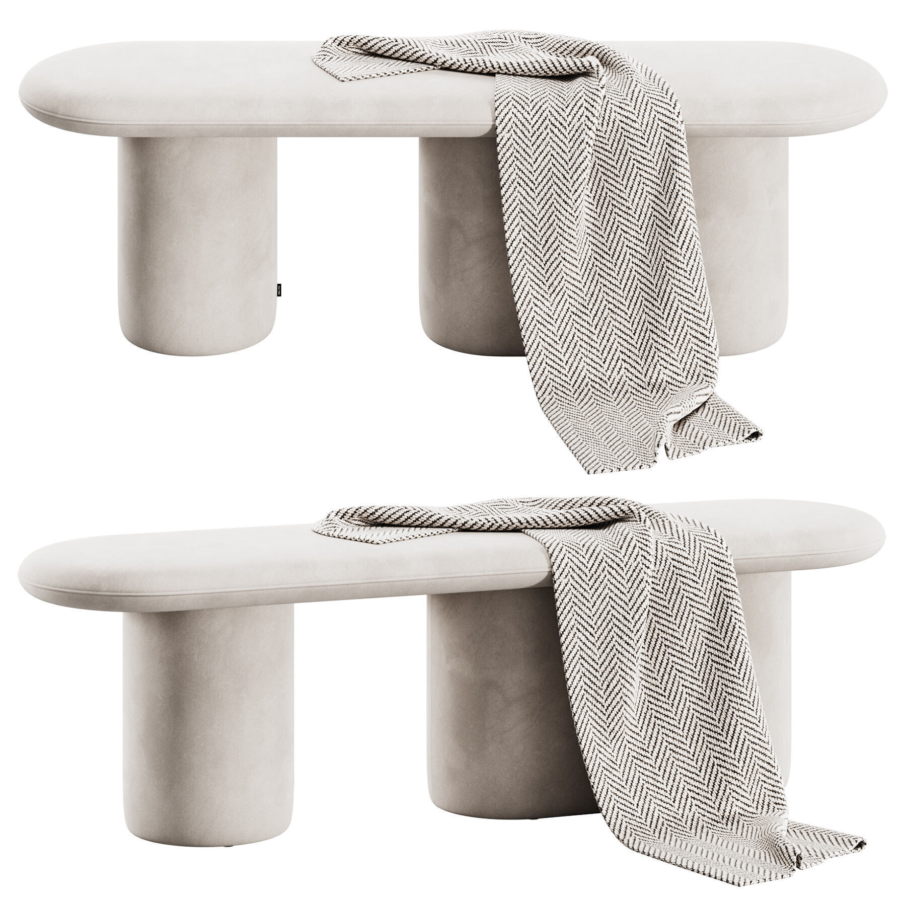 Rull Bench By noo ma 3D model_2