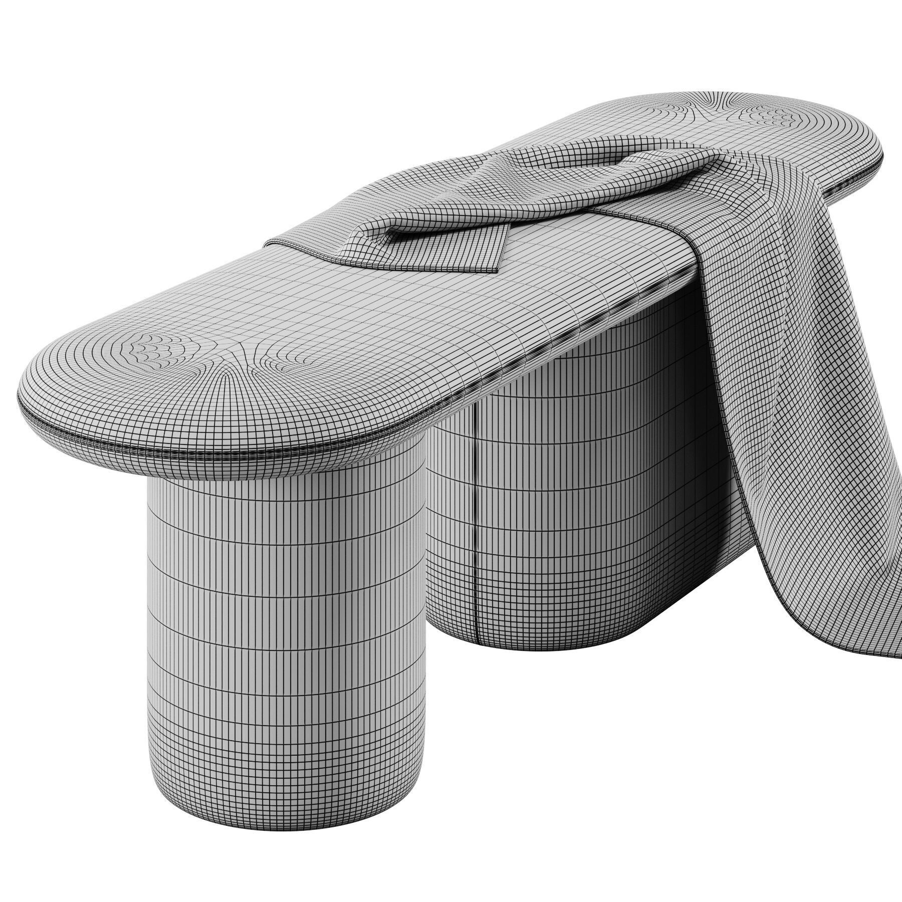 Rull Bench By noo ma 3D model_4