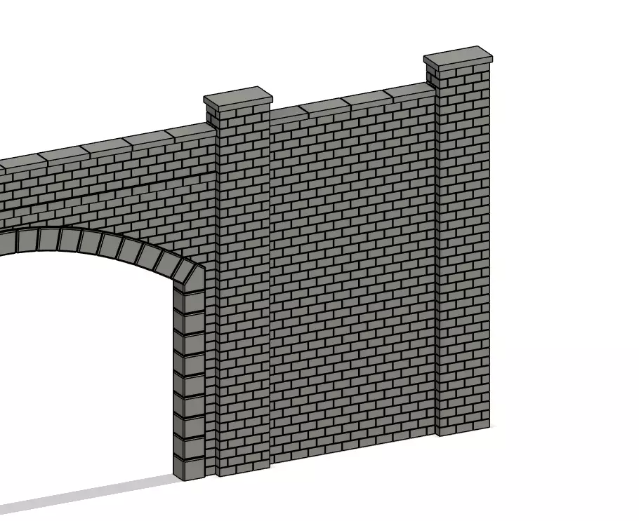 Model Railway Tunnel Portal Extension Buttress Joiner Add-on 3D print model