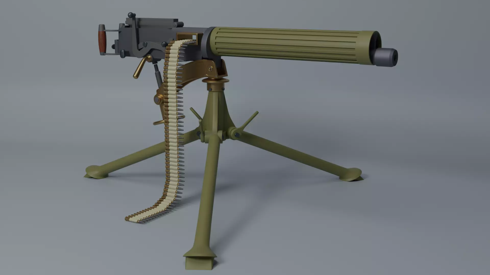 Vickers machine gun 3D model_0
