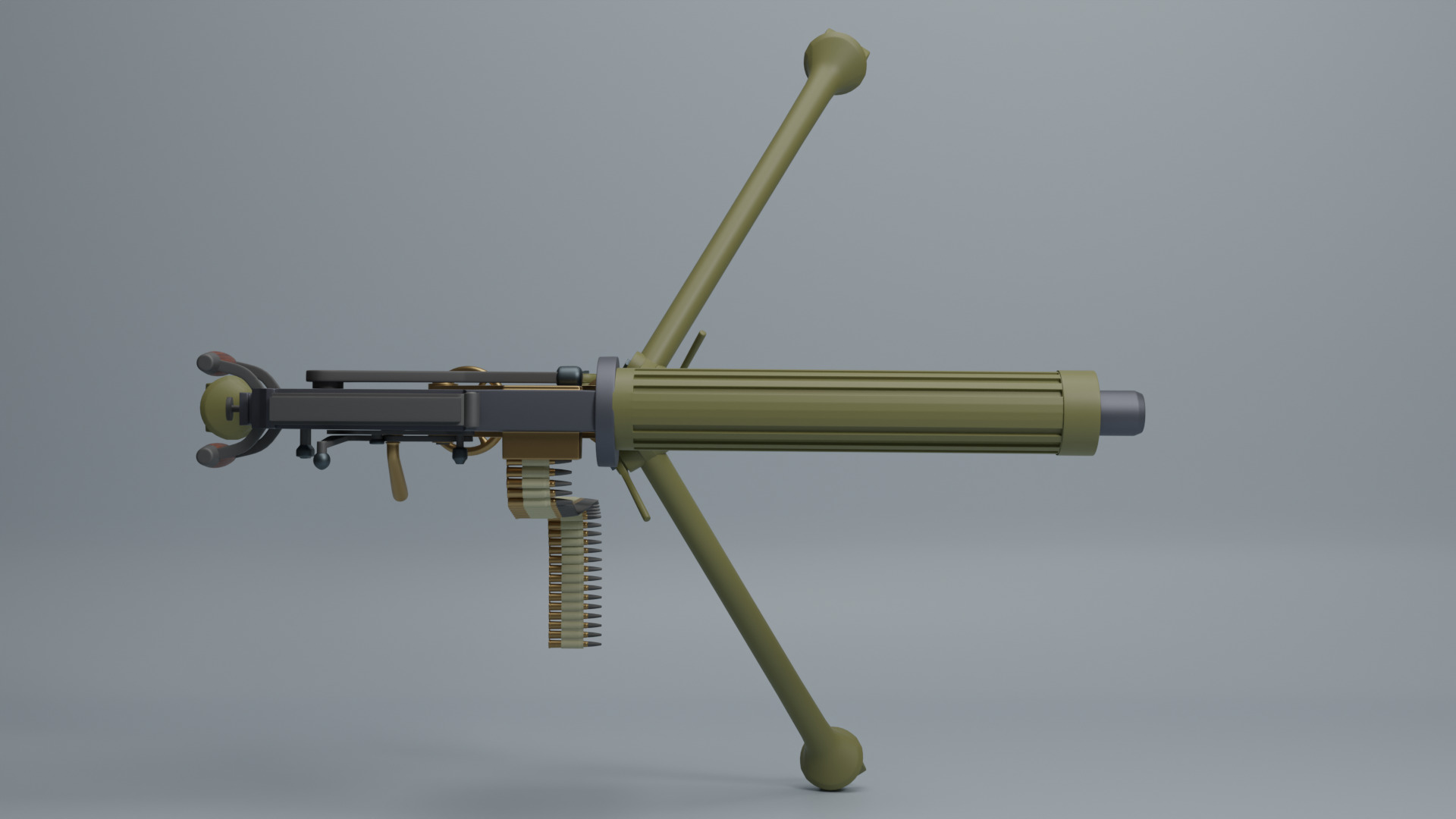 Vickers machine gun 3D model_10