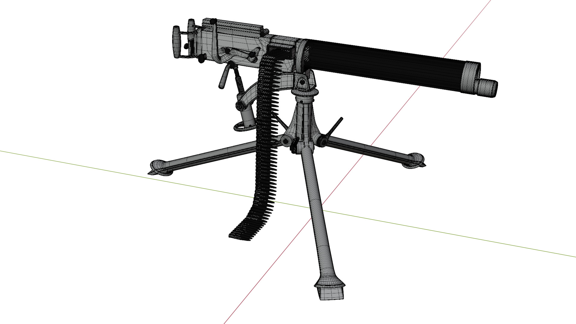 Vickers machine gun 3D model_11
