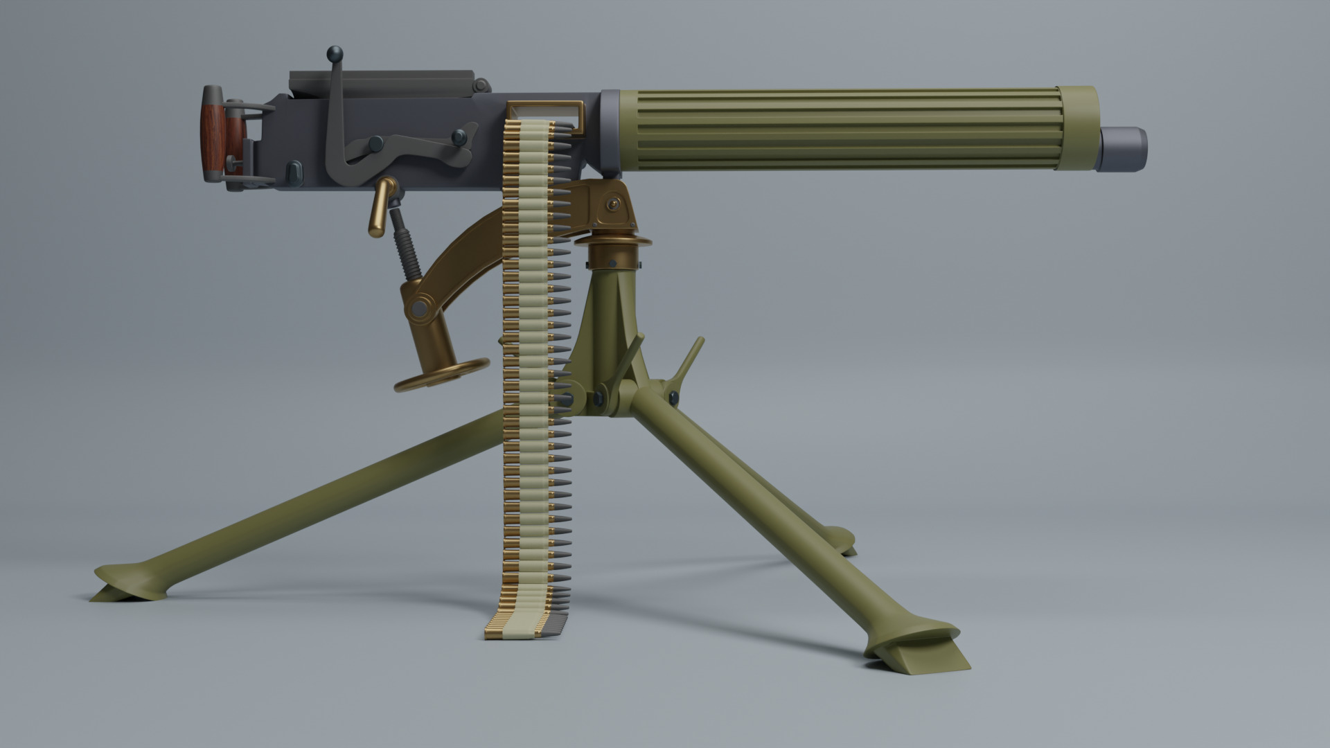 Vickers machine gun 3D model_5