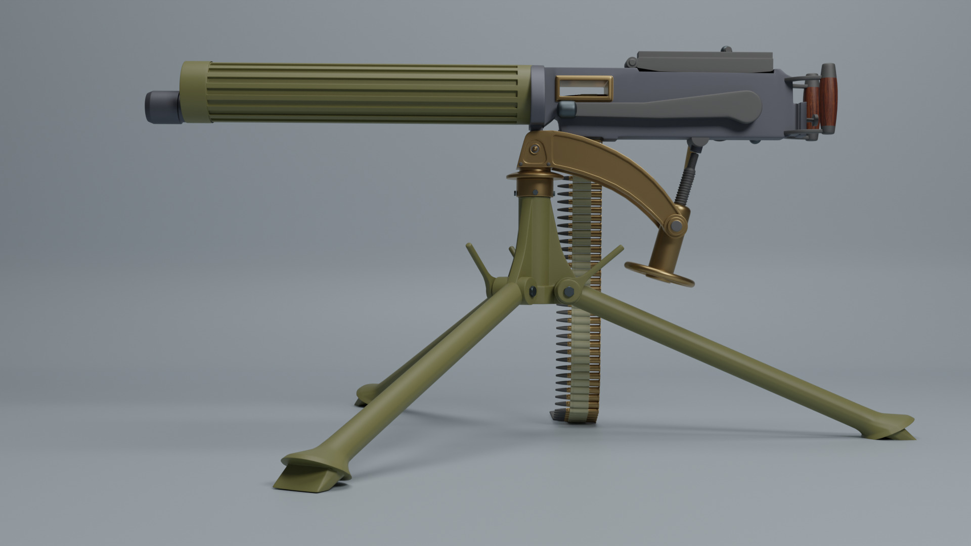 Vickers machine gun 3D model_6