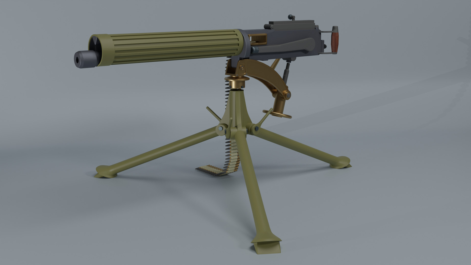 Vickers machine gun 3D model_4