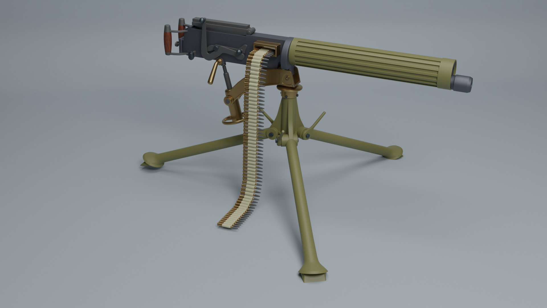 Vickers machine gun 3D model_2