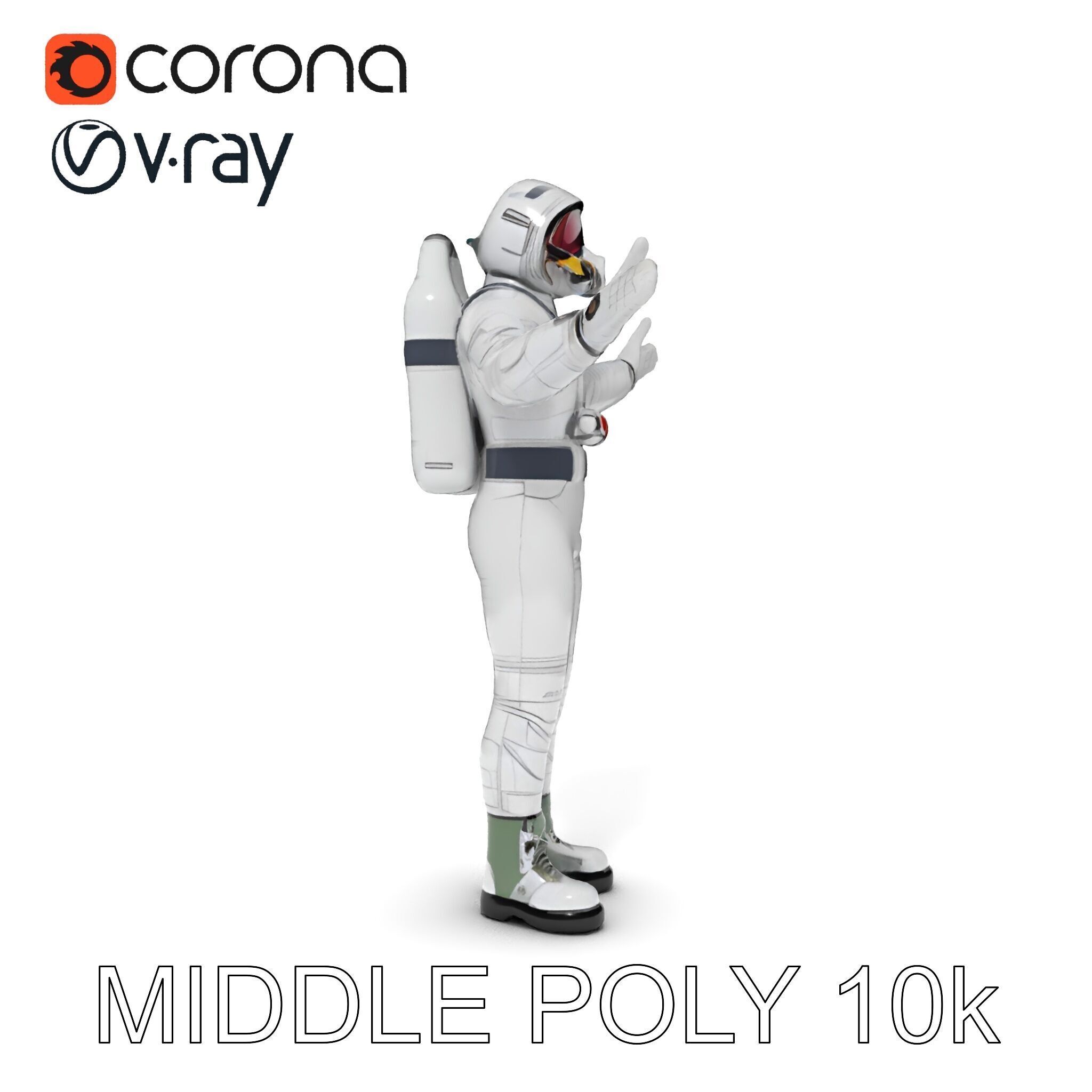 Astronaut Explorer Rigged D Character Model with PBR Textures Low-poly 3D model_25