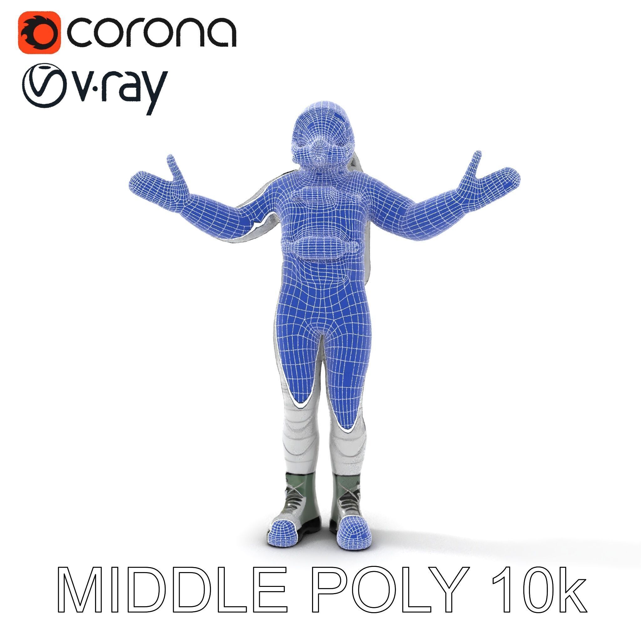 Astronaut Explorer Rigged D Character Model with PBR Textures Low-poly 3D model_16