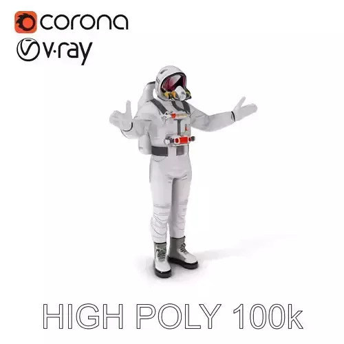 Astronaut Explorer Rigged D Character Model with PBR Textures