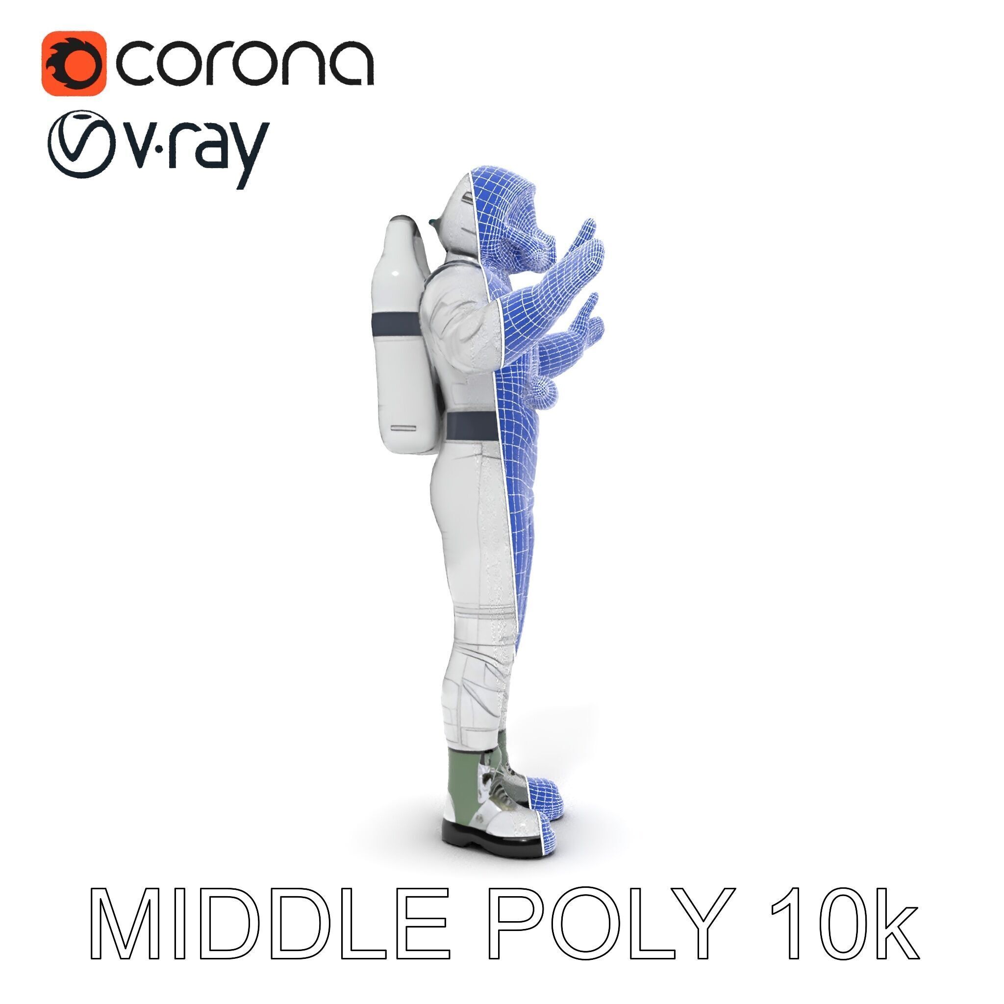 Astronaut Explorer Rigged D Character Model with PBR Textures Low-poly 3D model_22