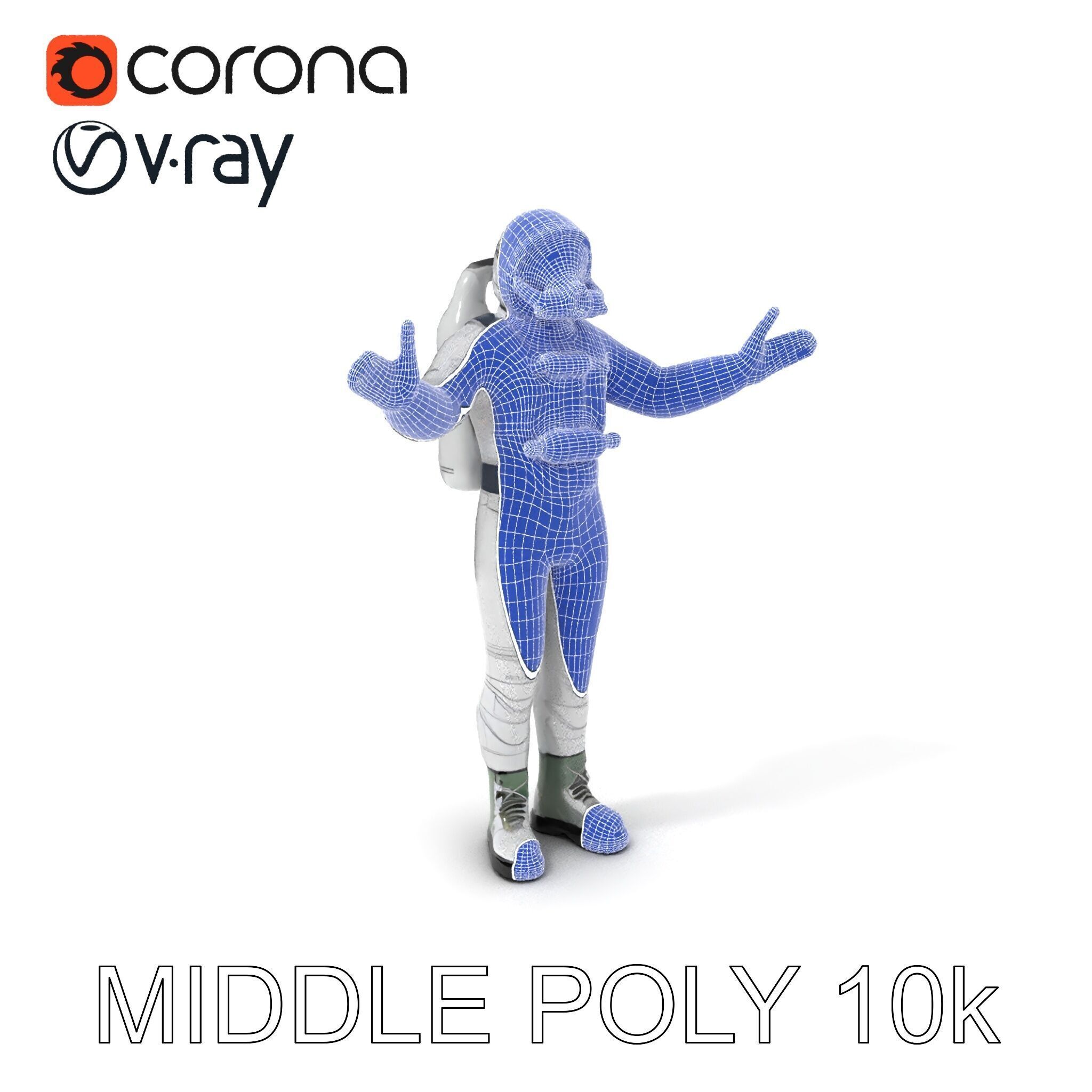 Astronaut Explorer Rigged D Character Model with PBR Textures Low-poly 3D model_12