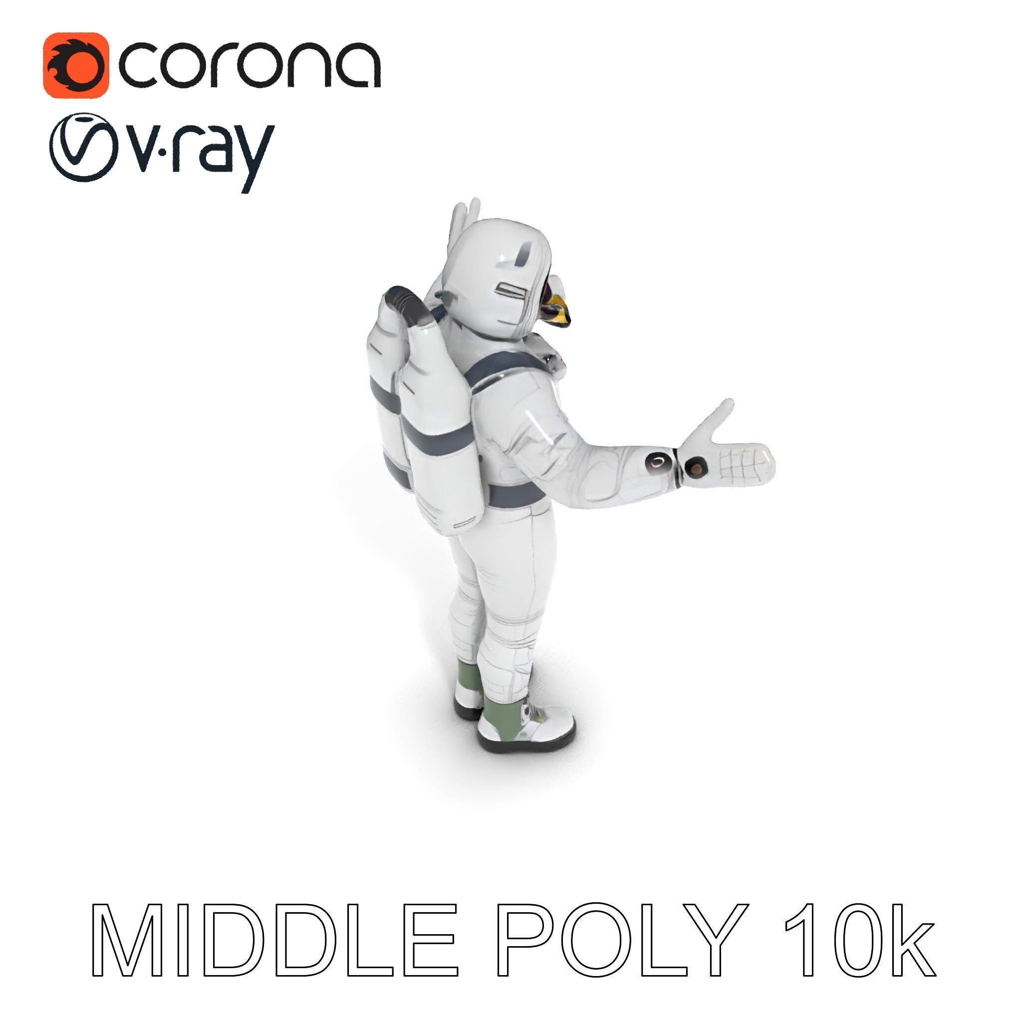 Astronaut Explorer Rigged D Character Model with PBR Textures Low-poly 3D model_6