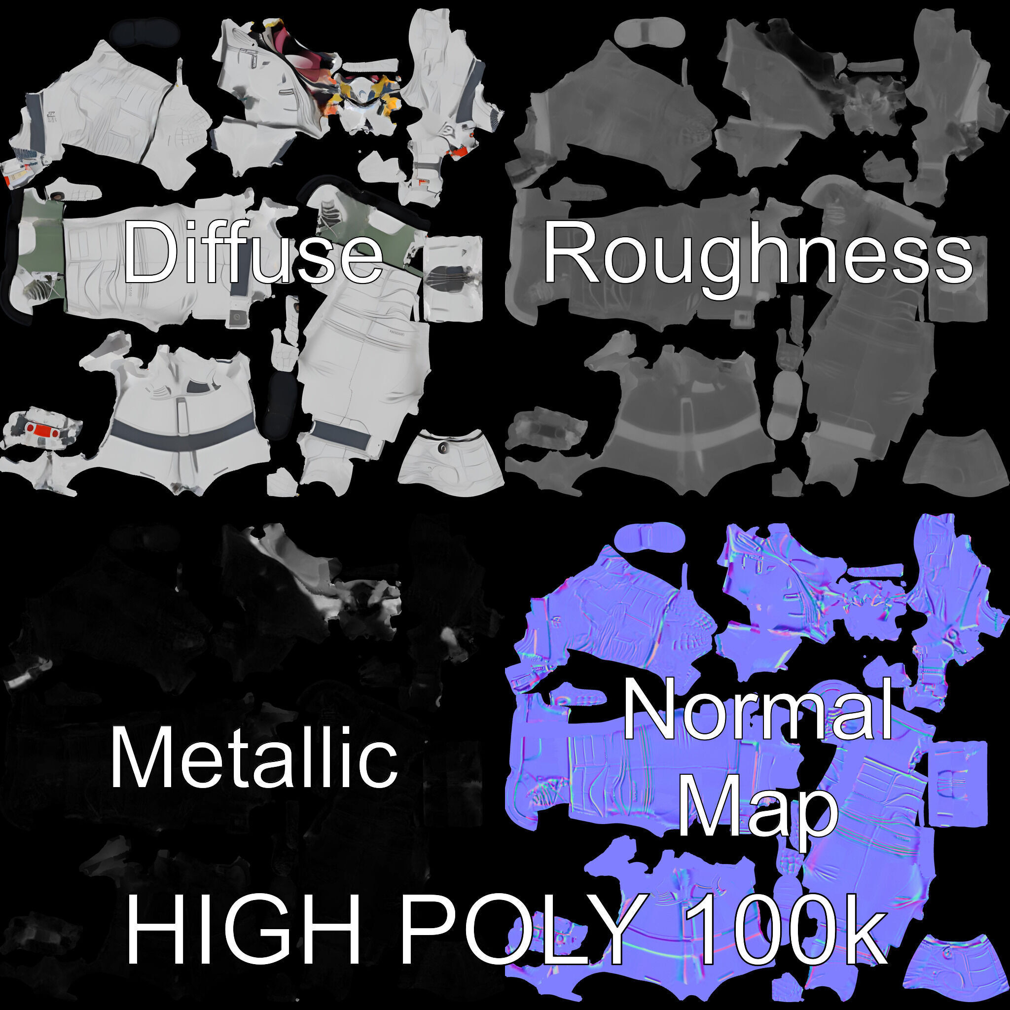 Astronaut Explorer Rigged D Character Model with PBR Textures Low-poly 3D model_2