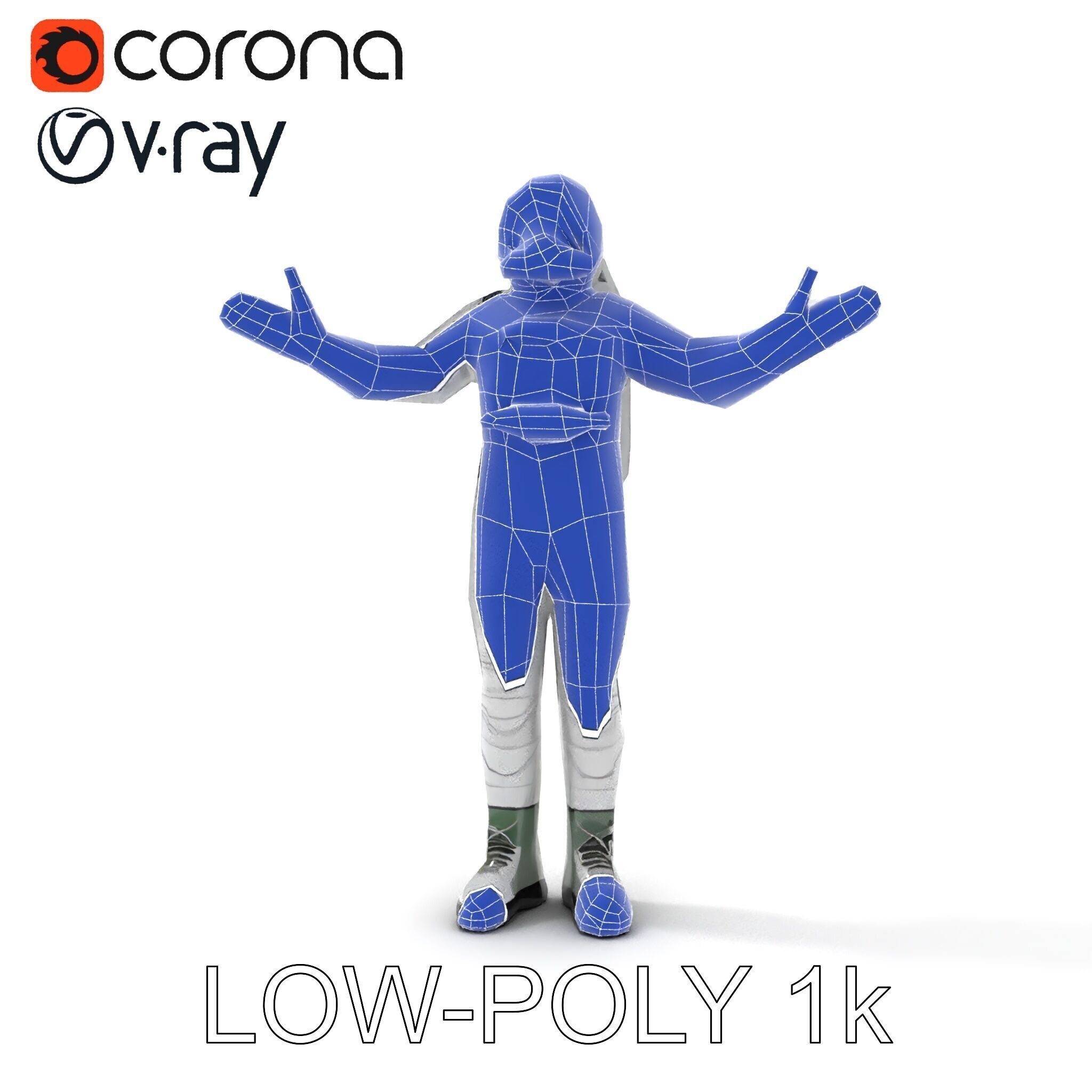 Astronaut Explorer Rigged D Character Model with PBR Textures Low-poly 3D model_10