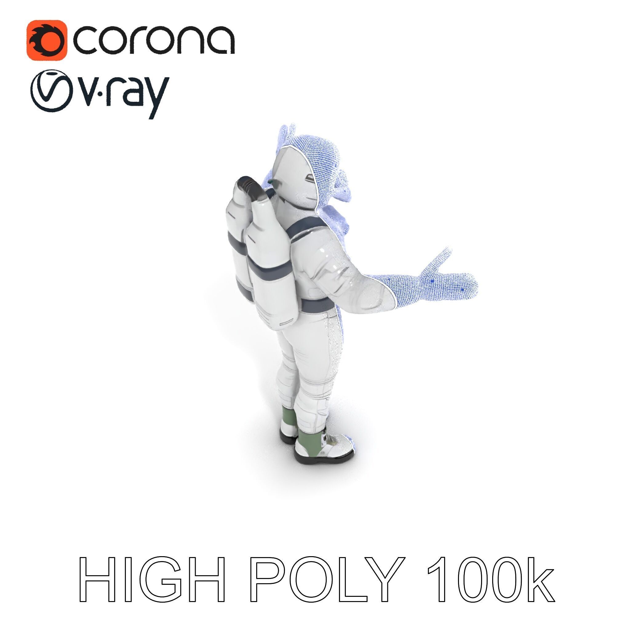 Astronaut Explorer Rigged D Character Model with PBR Textures Low-poly 3D model_29