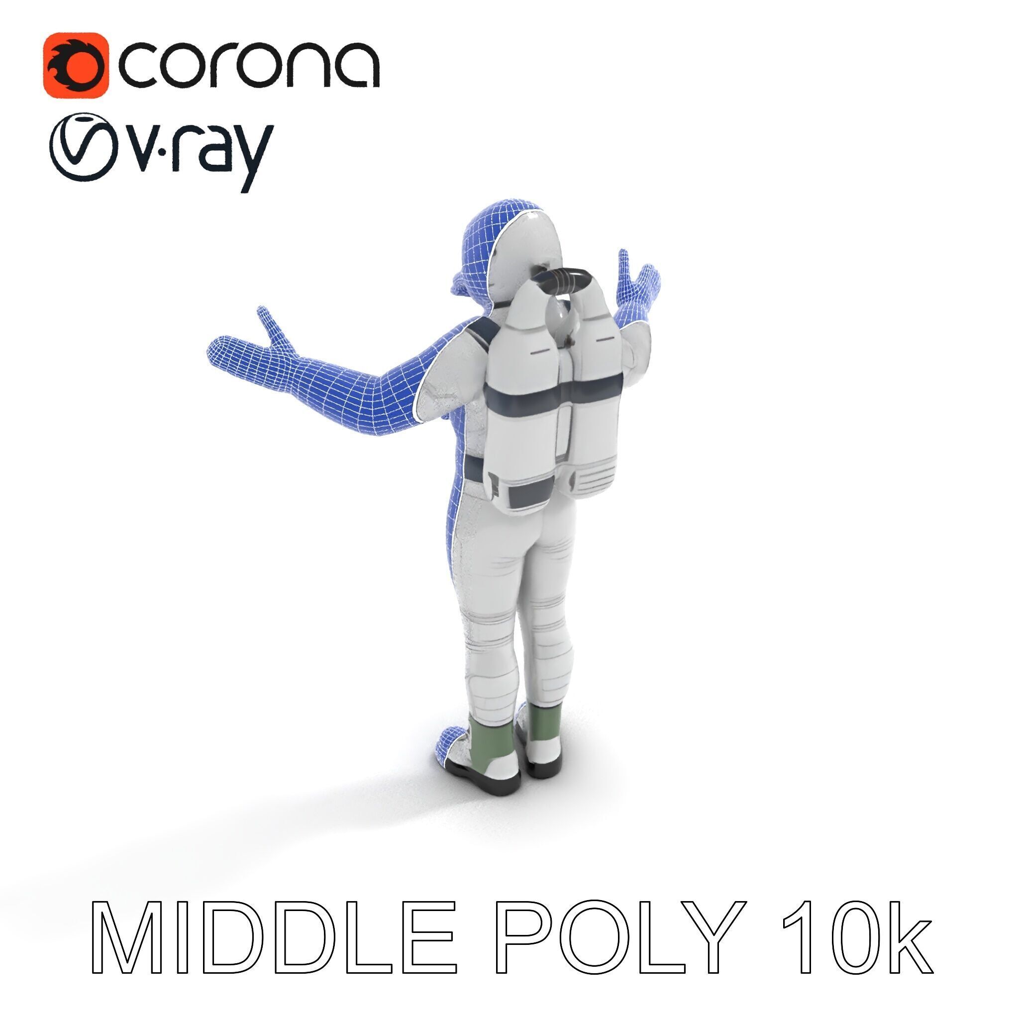 Astronaut Explorer Rigged D Character Model with PBR Textures Low-poly 3D model_27