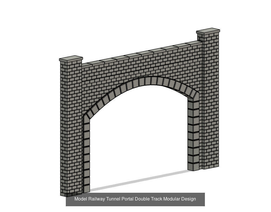 Model Railway Tunnel Portals with all add-ons 3D Model Collection_1
