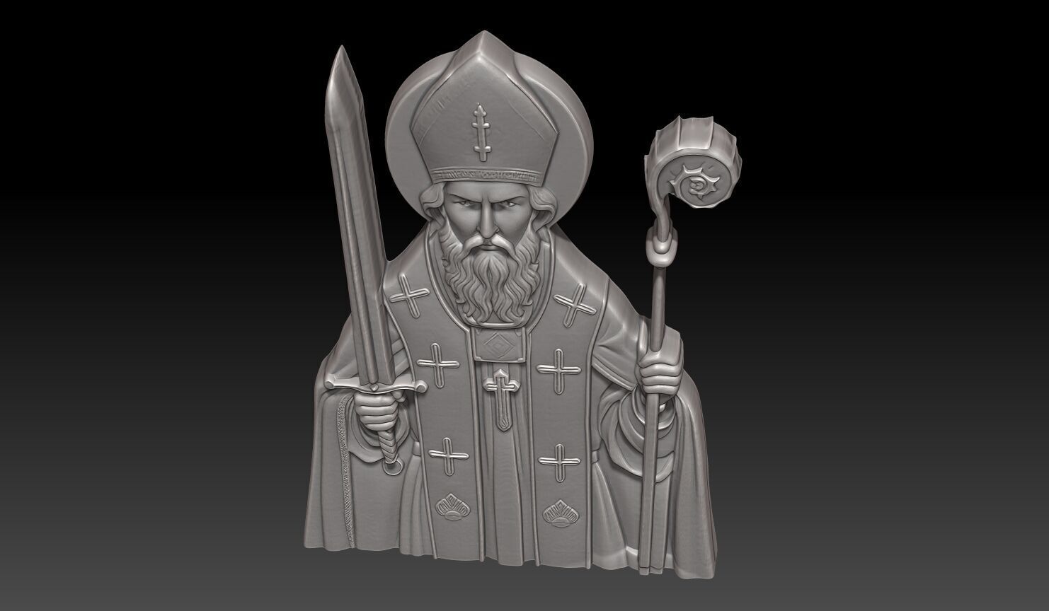 Saint Boniface of Mainz - 250508 3D print model_3