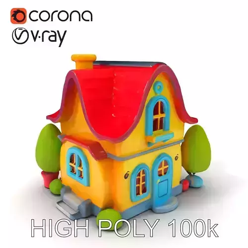 Cartoon House Model Pack with Three Levels of Detail