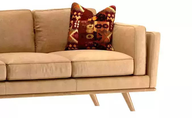 Mid-Century Leather Sofa 90 3D model