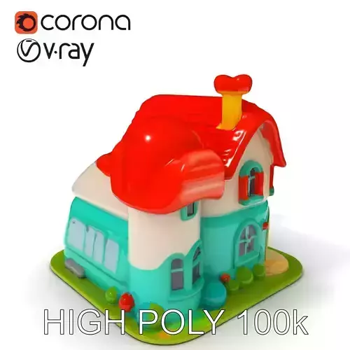 Cartoon Cottage House D Model Pack