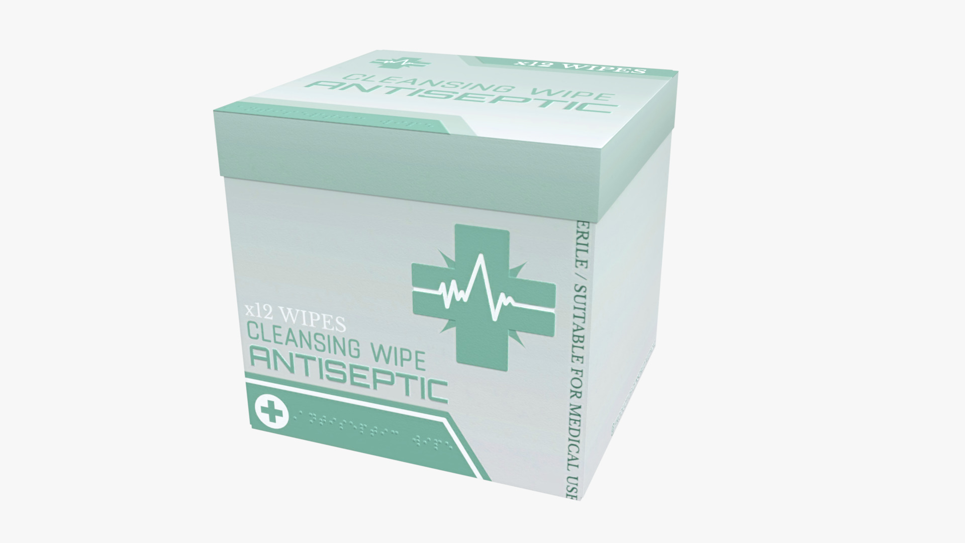 Antiseptic Wipe Box Medical Low-poly 3D model_3