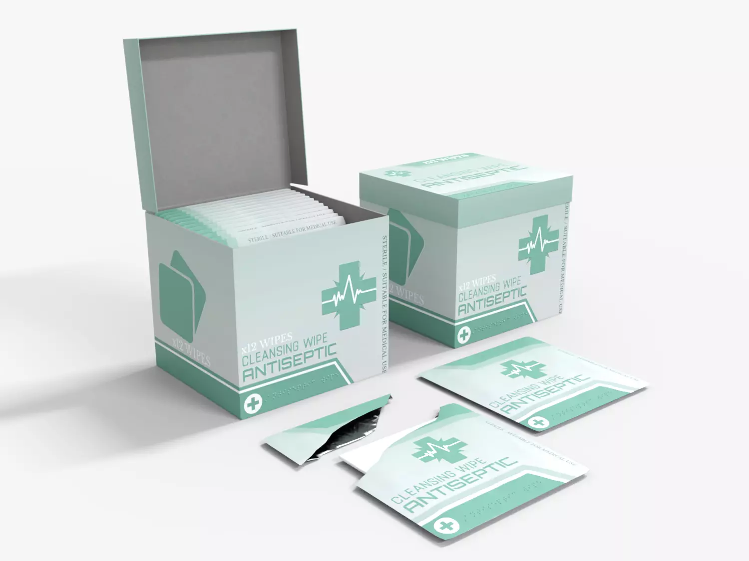 Antiseptic Wipe Box Medical Low-poly 3D model_0
