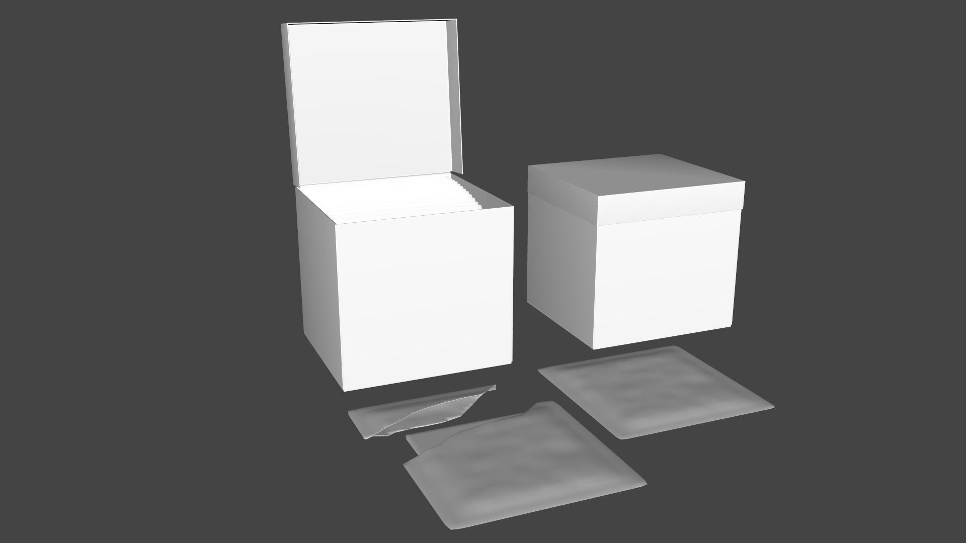 Antiseptic Wipe Box Medical Low-poly 3D model_9
