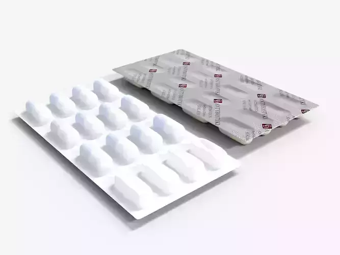 Pill Blister Pack Medical Low-poly 3D model