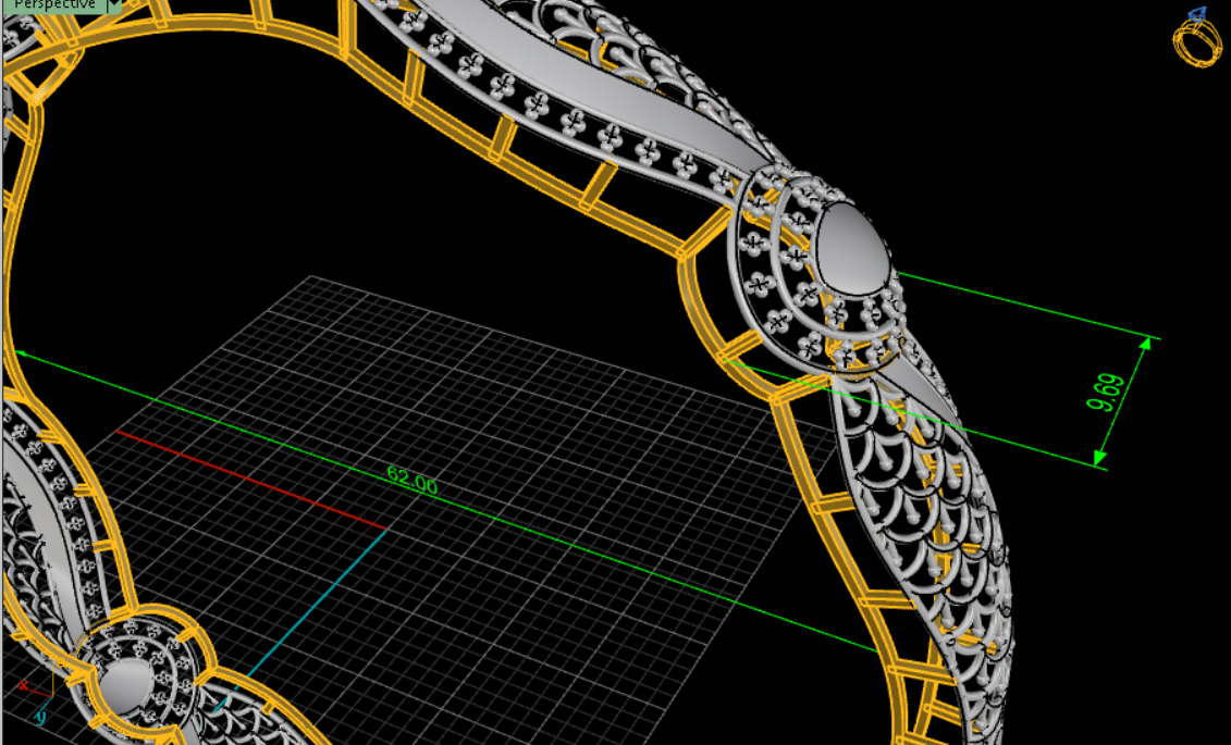 127 Arabesque Curve Gold Bangle 9gm 3D print model_6