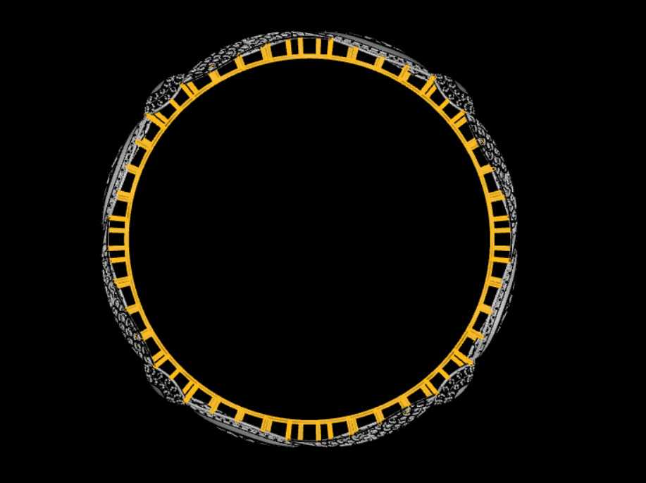 127 Arabesque Curve Gold Bangle 9gm 3D print model_5