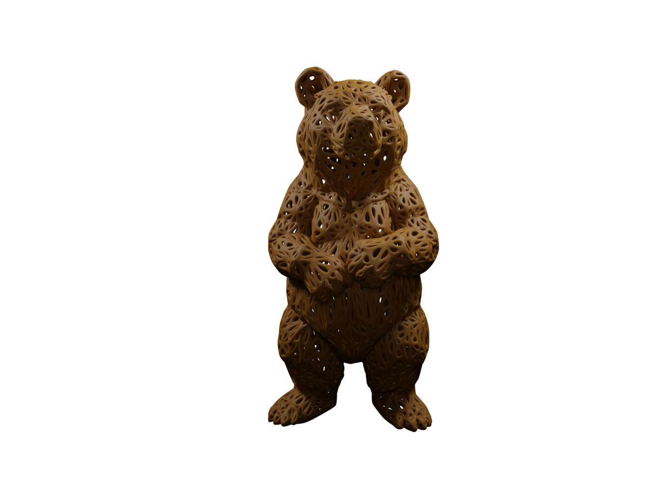 Bear Voronoi Style 3D print model_1