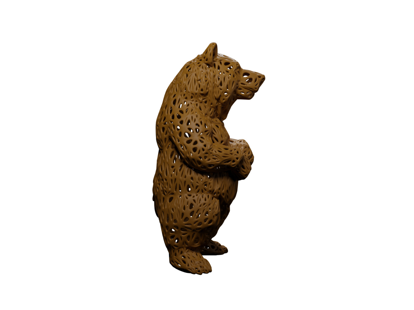 Bear Voronoi Style 3D print model_2
